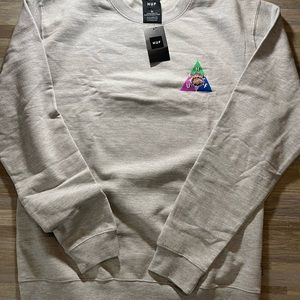 HUF Heather Gray crewneck sweatshirt